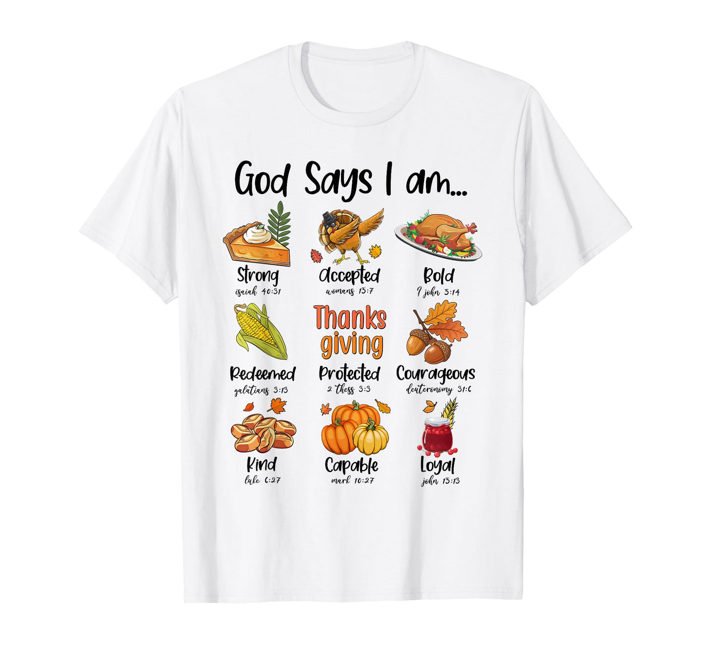 God Says I am Thanksgiving Dinner Bible Verse T-Shirt