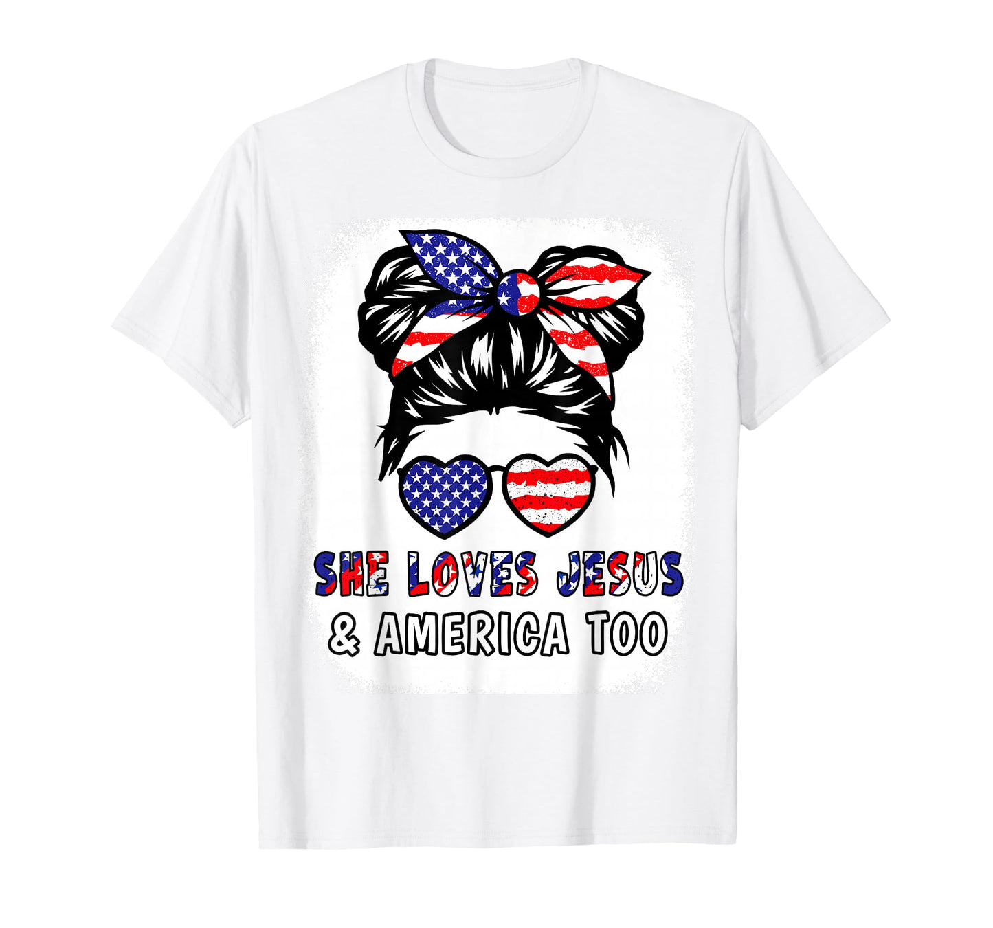 Girl Love Jesus America Cute 4th July Patriotic Teen Toddler T-Shirt