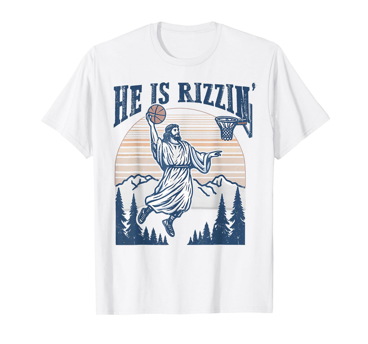 He Is Risen Rizzin' Easter Jesus Christian Faith Basketball T-Shirt