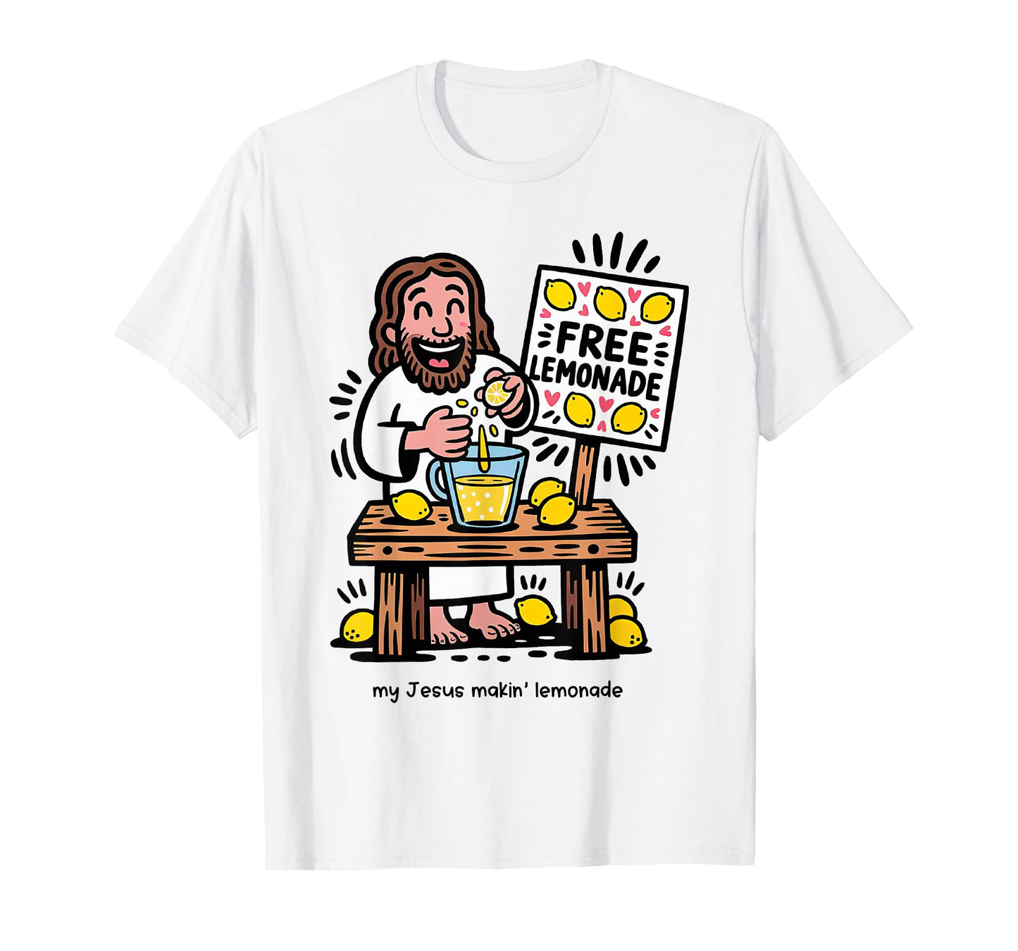 Jesus Making Lemonade Cute Christian Gifts for Boys and Girl T-Shirt