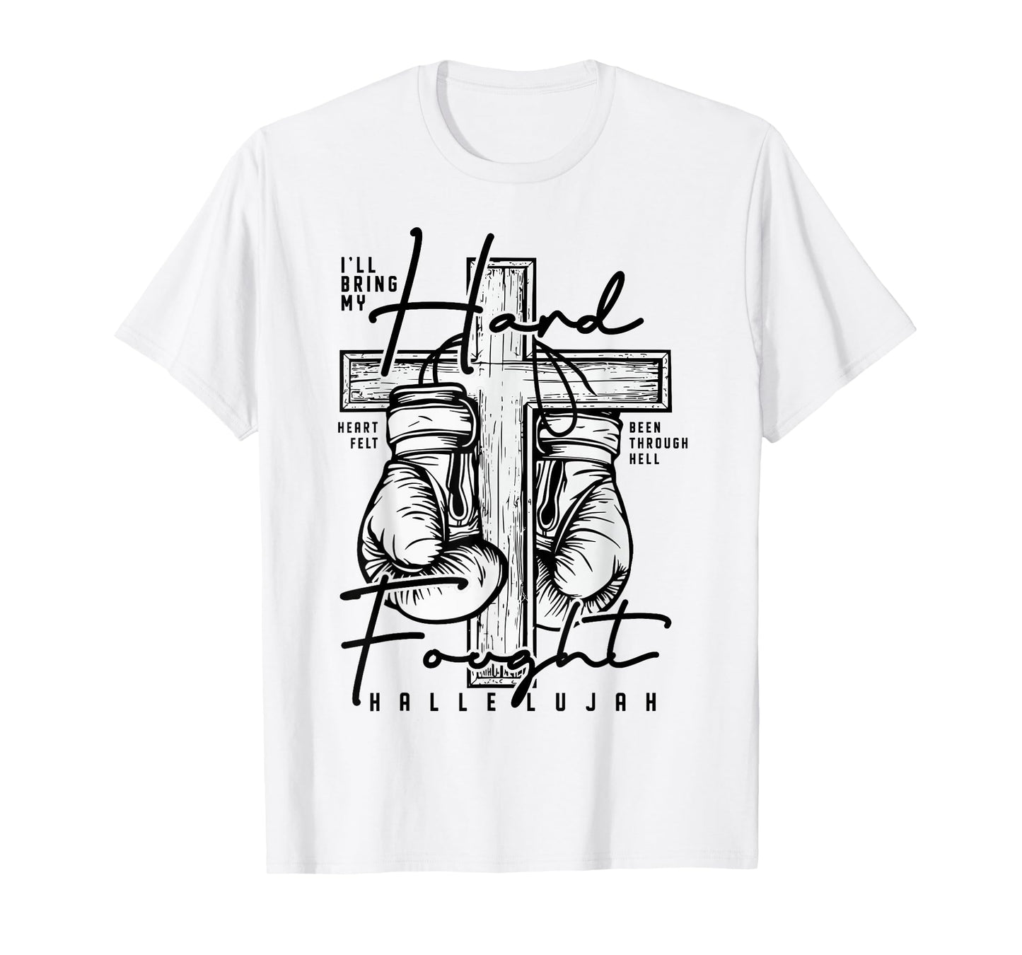 Retro Hard Fought Hallelujah Bible Verse Christian Jesus T-Shirt