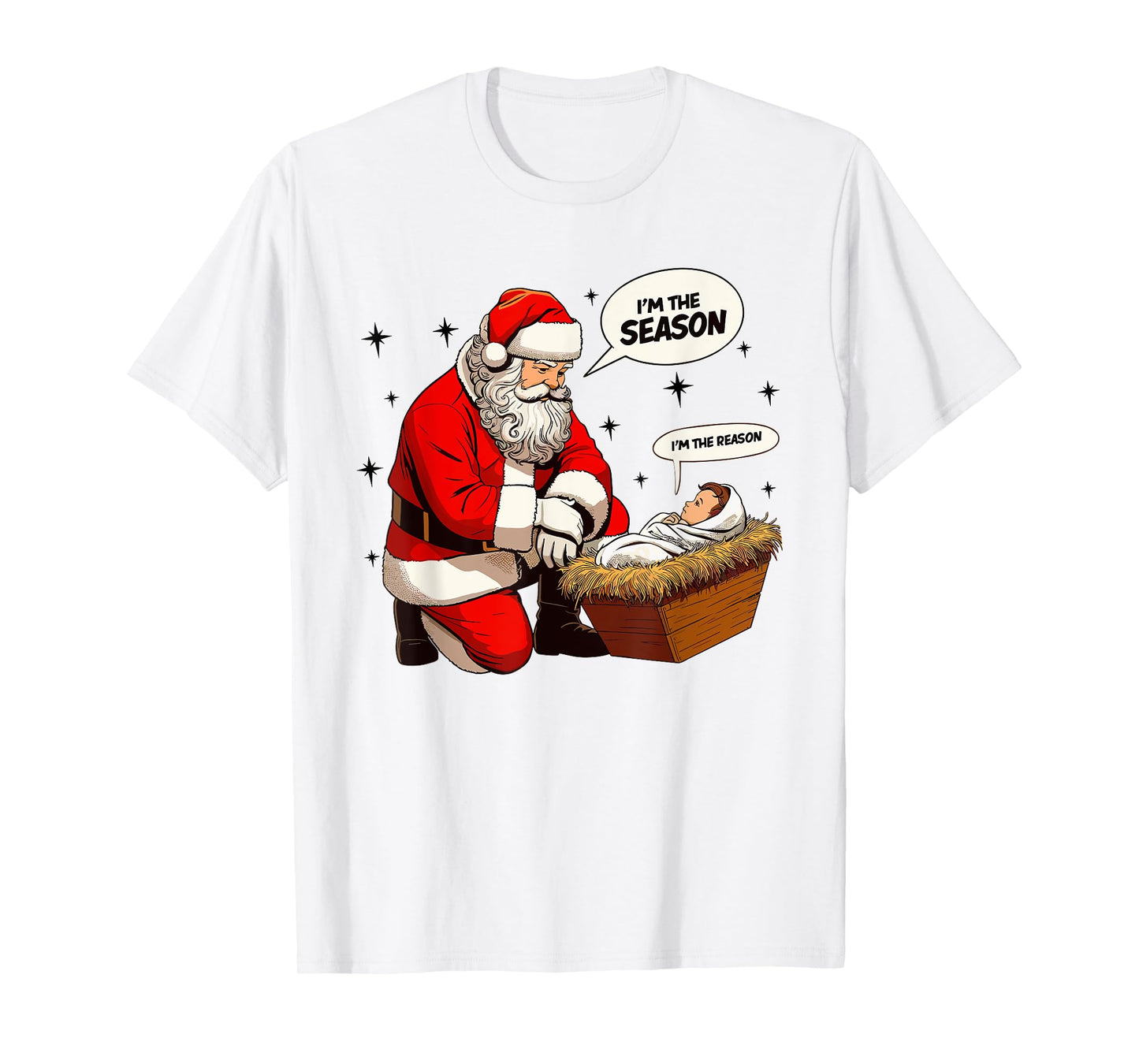 Christmas Jesus Is The Reason For The Season Christian Santa T-Shirt