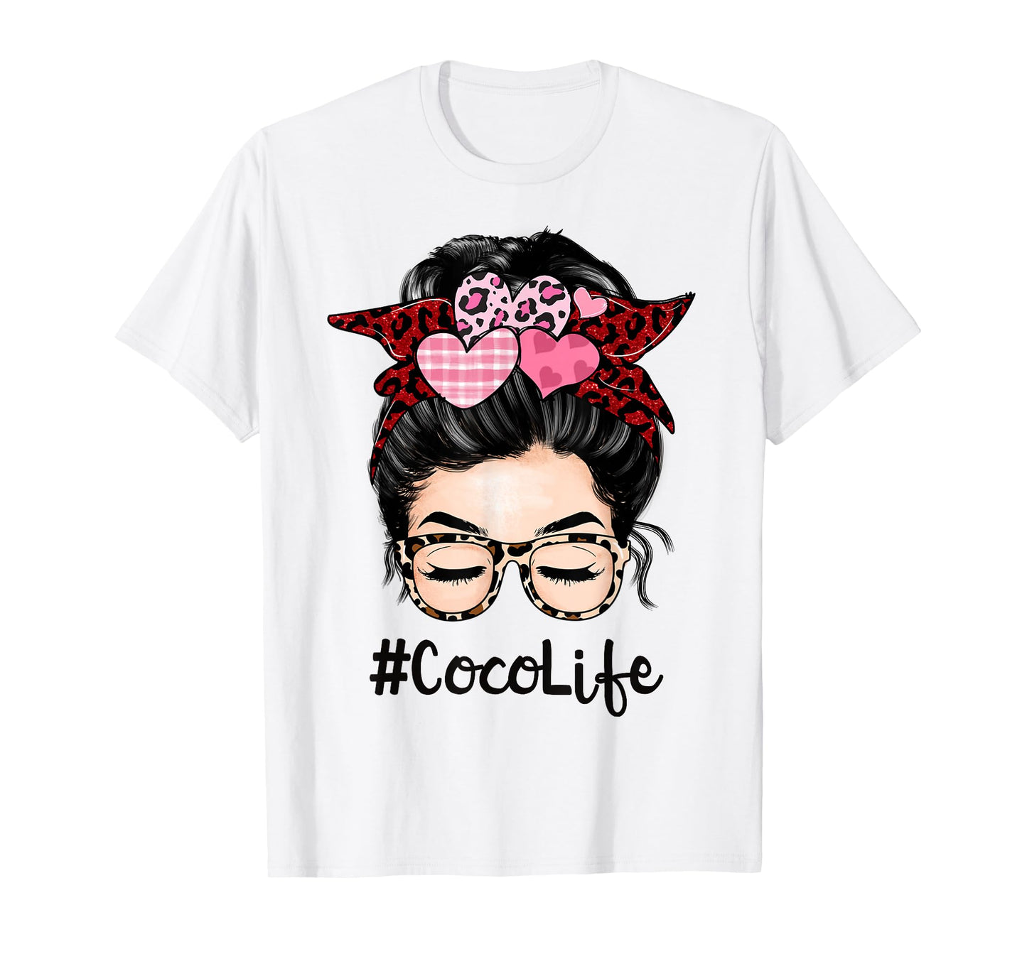 Coco Valentines Day Women Cute Messy Bun Appreciation T-Shirt