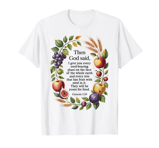 Genesis 1:29 Plant Based Diet Vegan Bible Verse T-Shirt