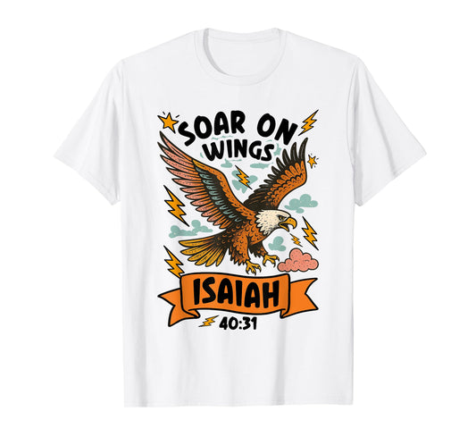 Retro Soar On Wings Isaiah 40:31 Christian Eagle Bible Verse T-Shirt