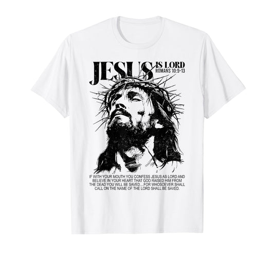 Jesus is Lord Christian Cross God Faith Bible Religious Pray T-Shirt