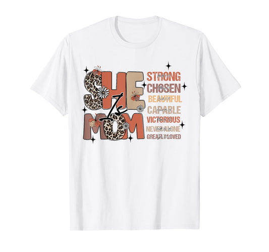 She Is Mom Mothers Day Christian Mom Bible Verse Faith-Based T-Shirt