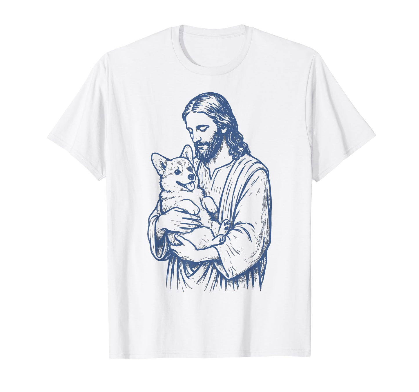 Jesus Holding Corgi T-Shirt