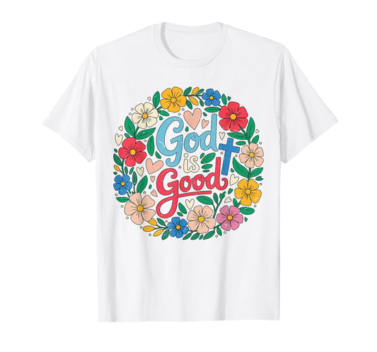 Toddler Girl God Is Good Jesus King Boho Christian Sister T-Shirt