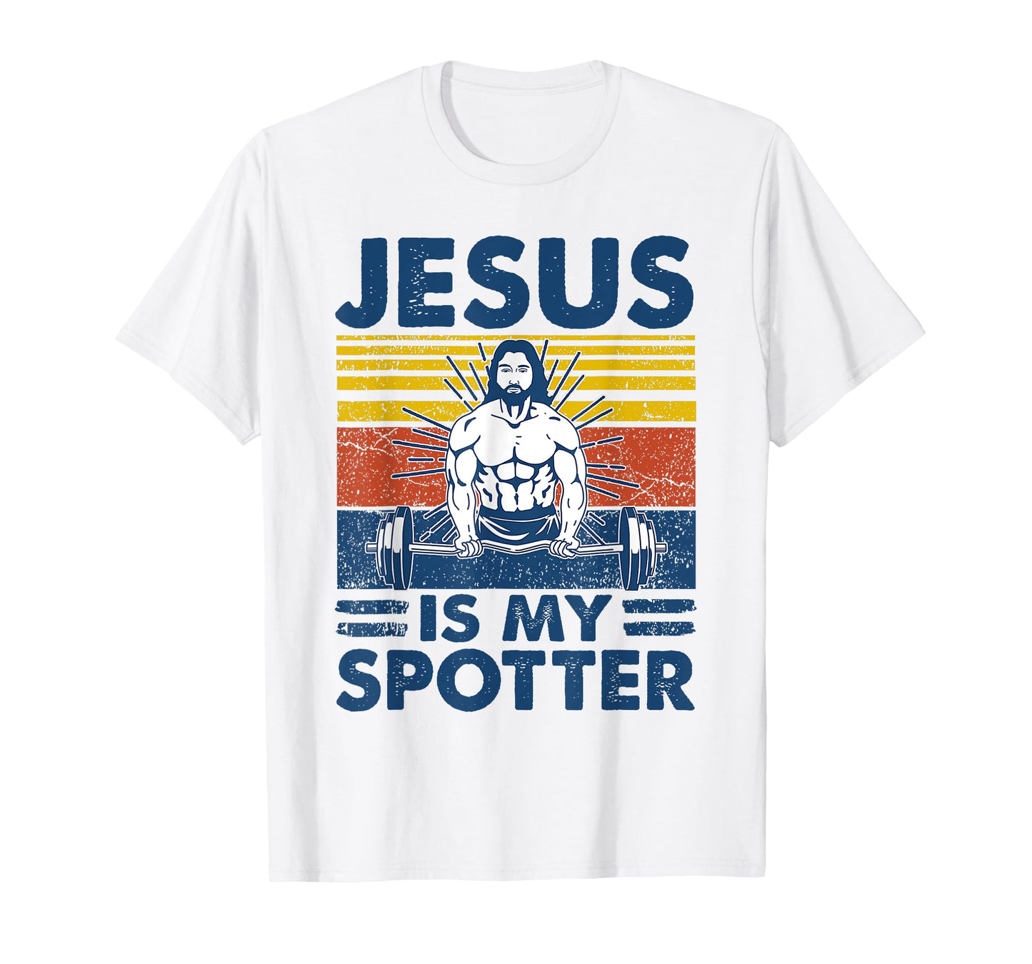 Jesus Is My Spotter Funny Christian Weightlifting Gym T-Shirt