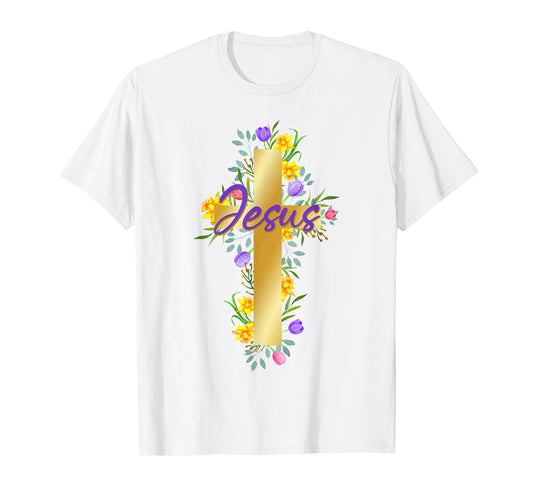 Christian Faith Design Beautiful Spring Cross T-Shirt
