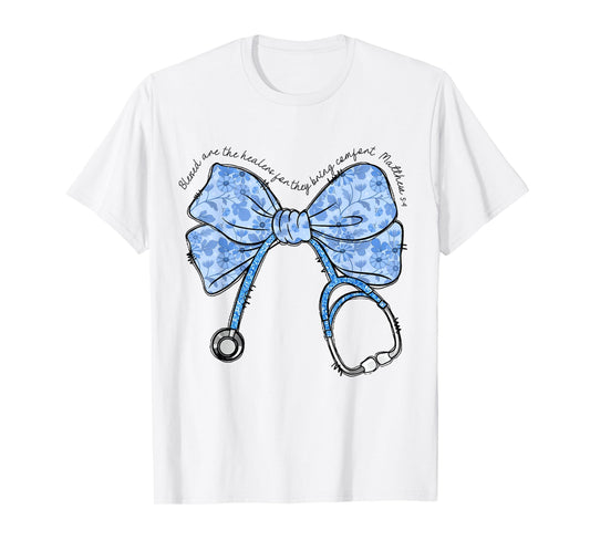 Christian Nurse Bible Verse Stethoscope Nursing Faith-Based T-Shirt