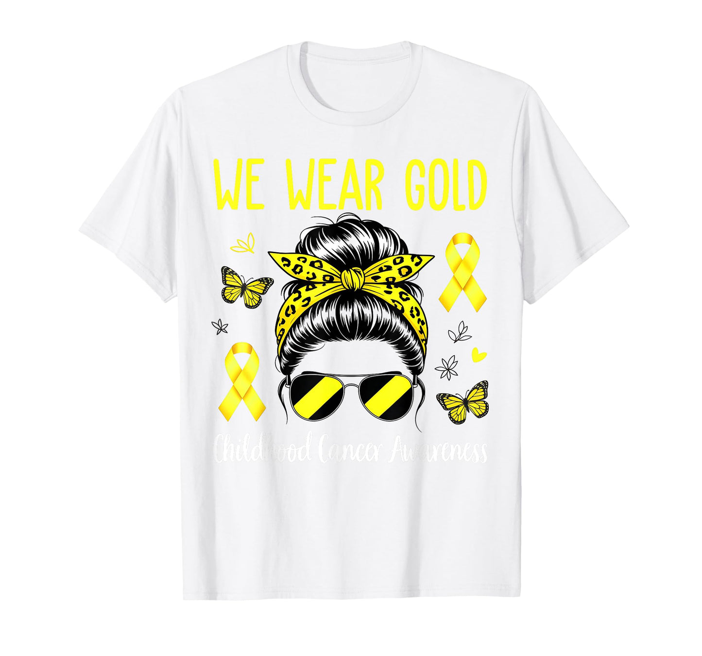 In September We Wear Gold Childhood Cancer Awareness Ribbon T-Shirt