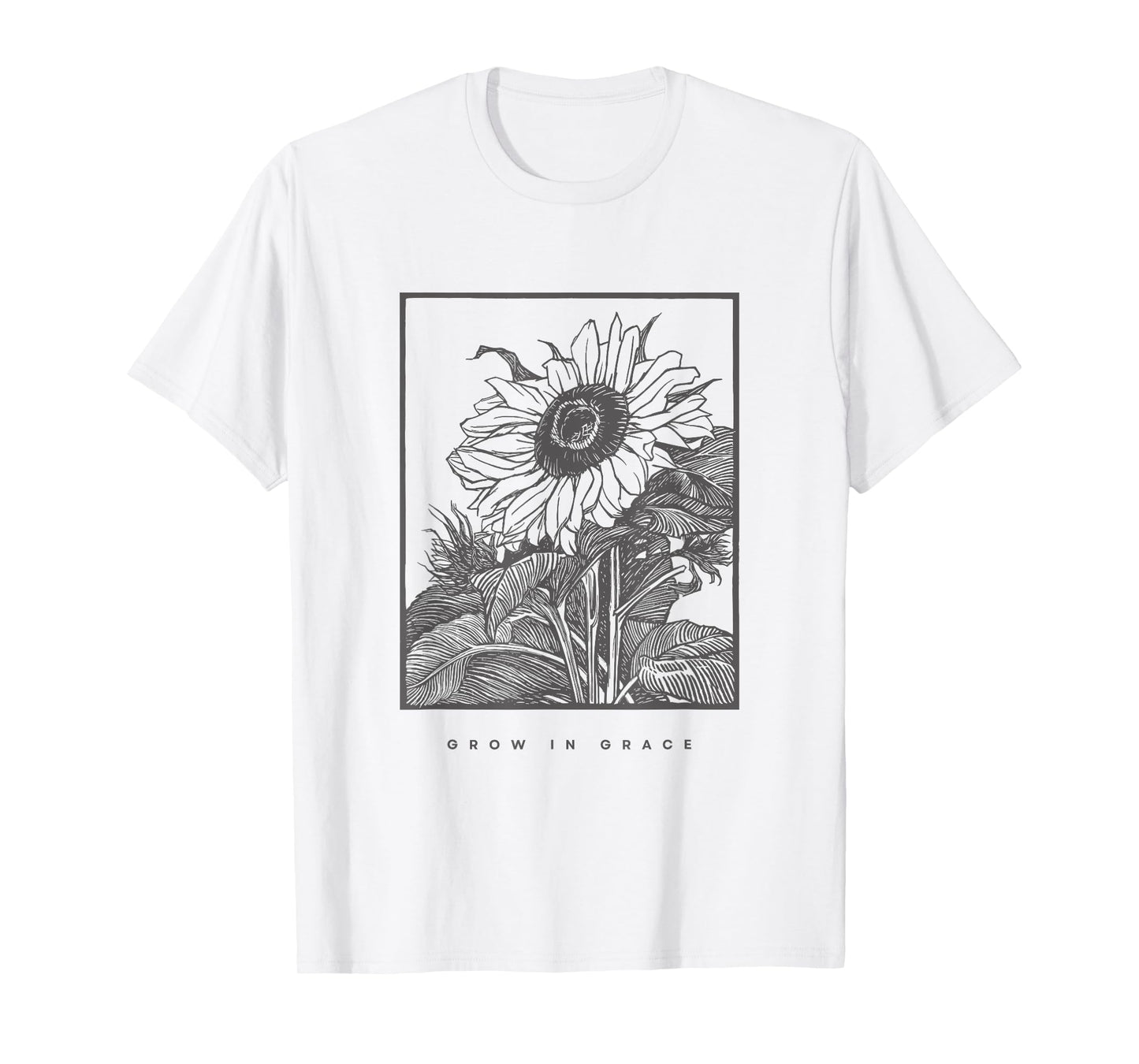Grow In Grace, Christian Sunflower T-Shirt