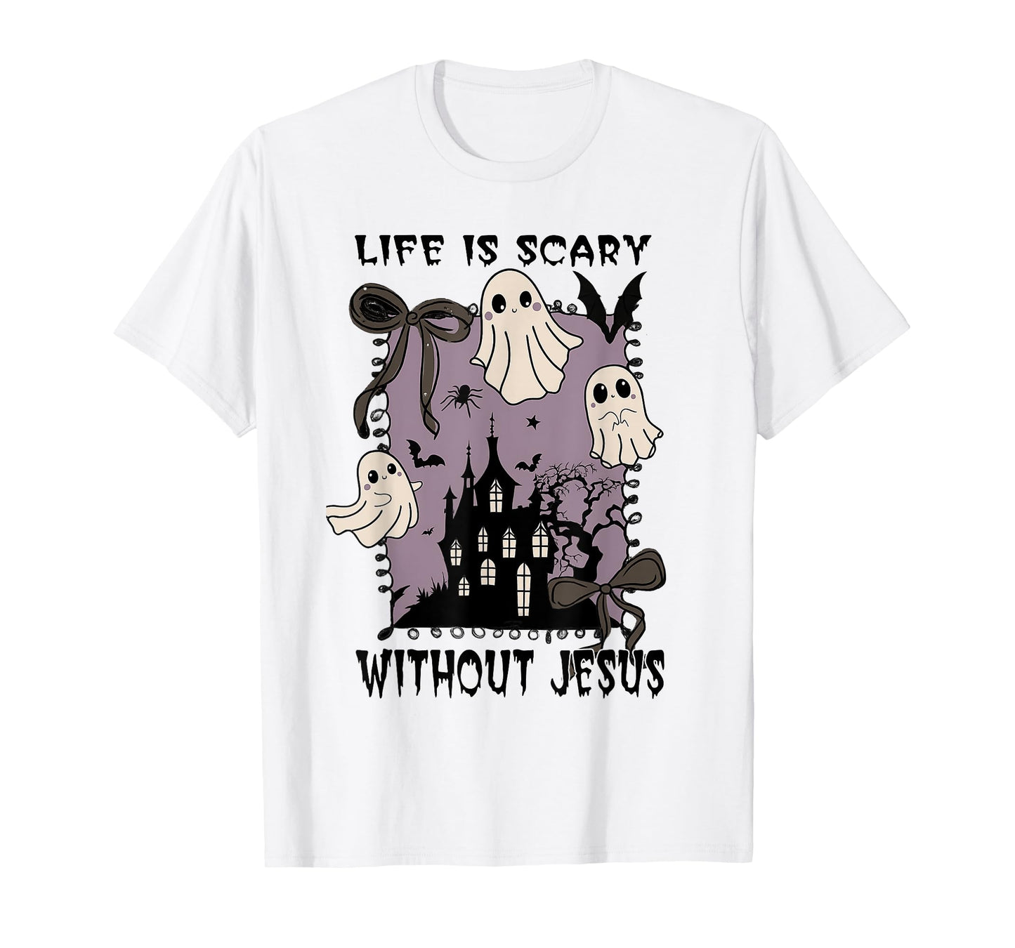 Spooky Life is Scary Without Jesus Christian Halloween T-Shirt