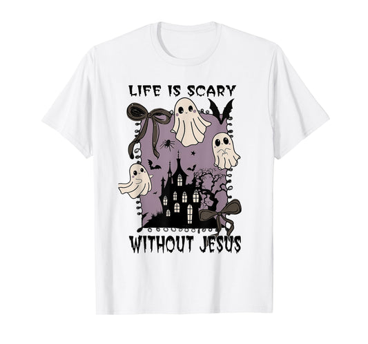 Spooky Life is Scary Without Jesus Christian Halloween T-Shirt