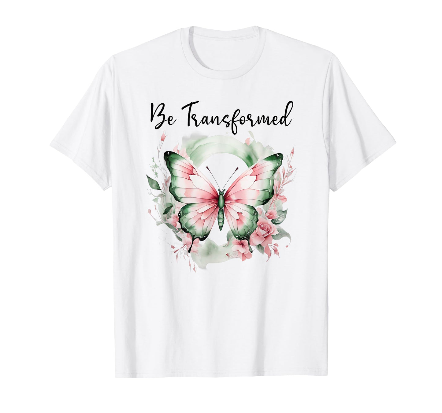 Be Transformed Romans 12:2 Butterfly Christian Bible Verse T-Shirt