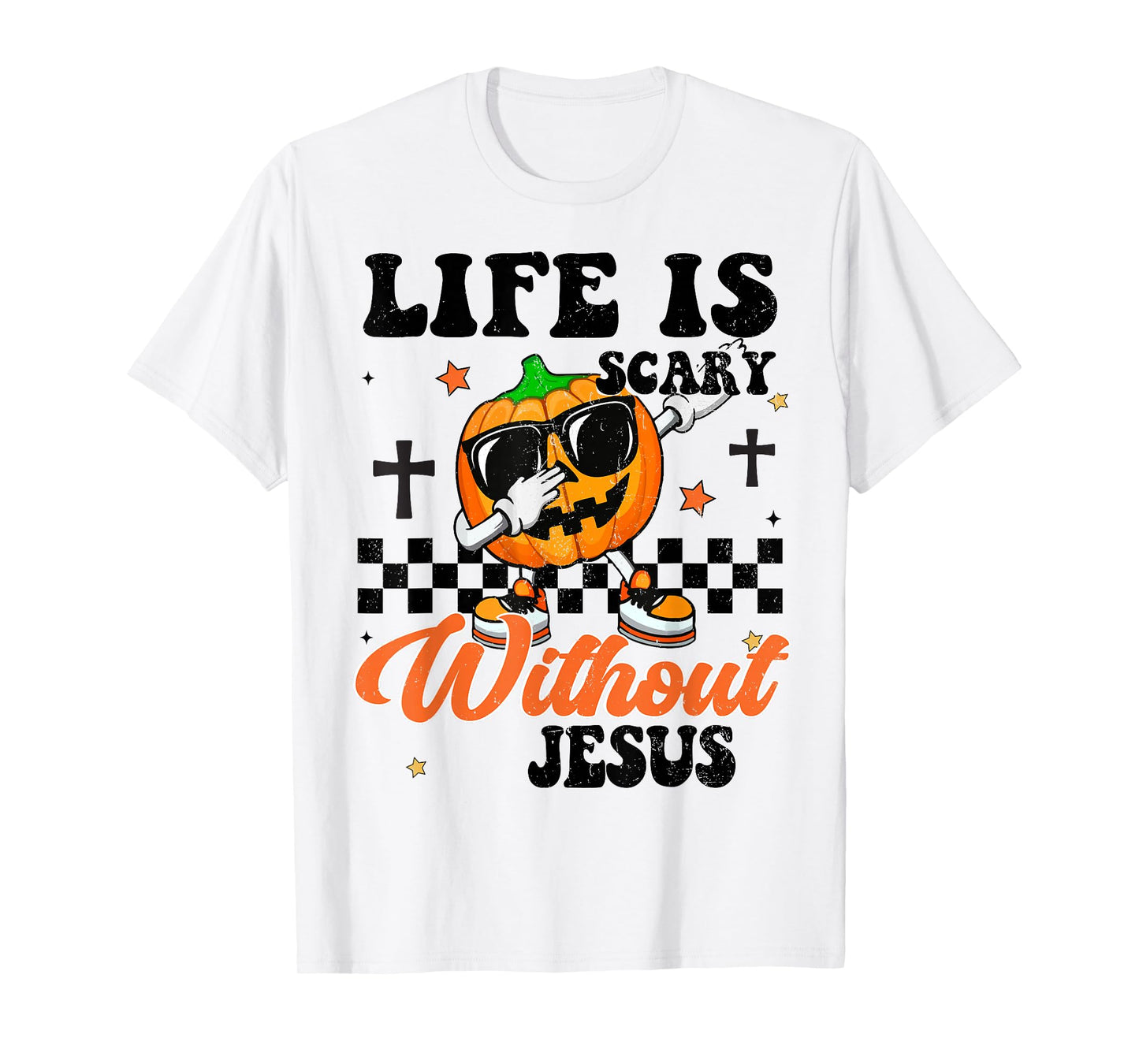 Life Is Scary Without Jesus Halloween Christian Boy Toddler T-Shirt