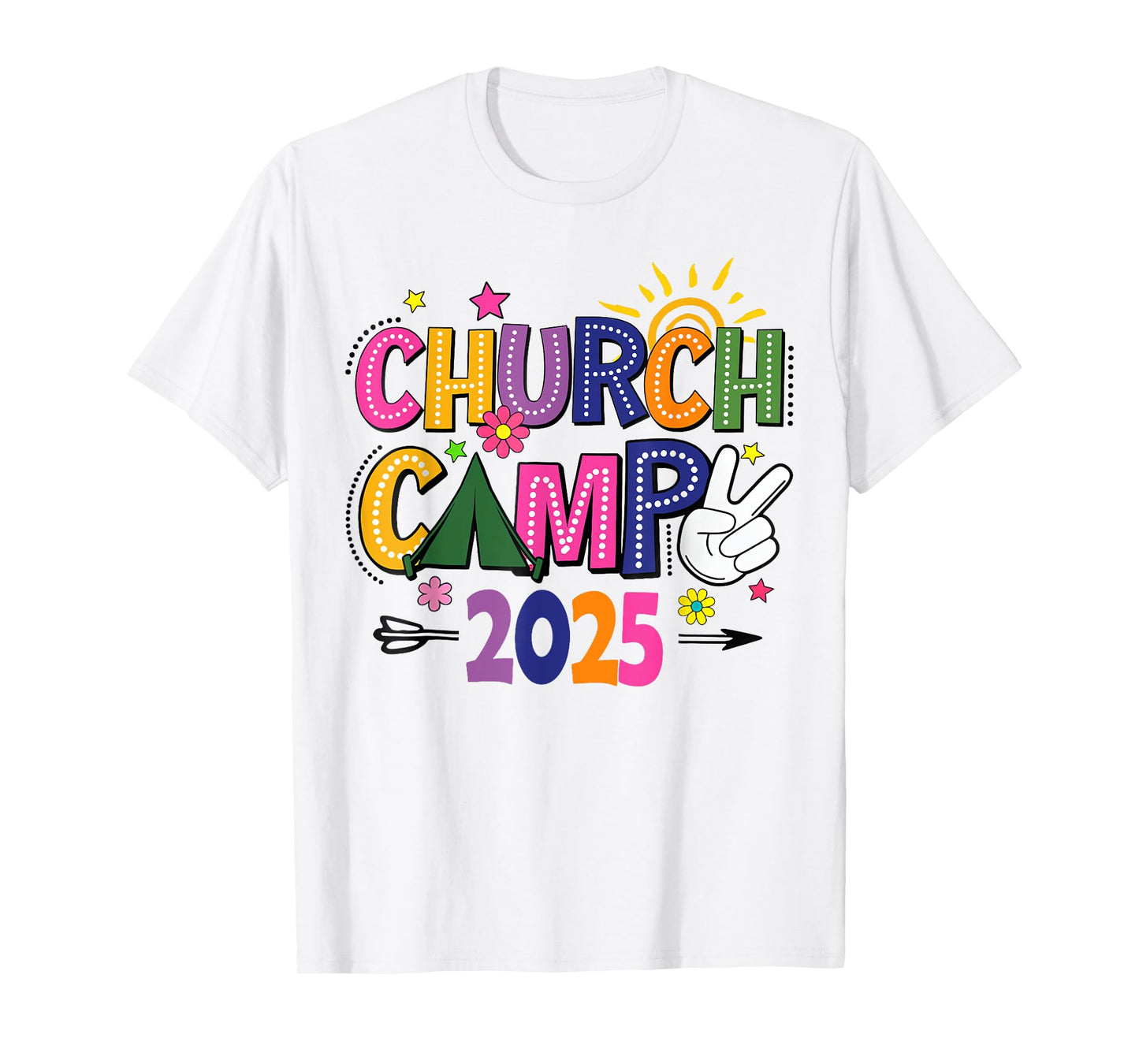 Groovy Church Camp 2025 Matching Christian Camp Family 2025 T-Shirt