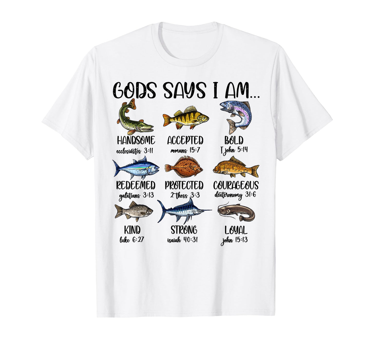Kids God Says I Am Fishing Christian Boy Toddler Men Jesus T-Shirt