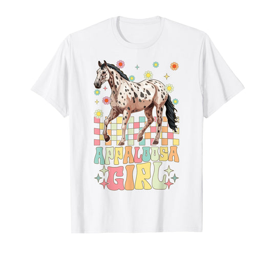 Appaloosa Girl Groovy Horse Girl T-Shirt