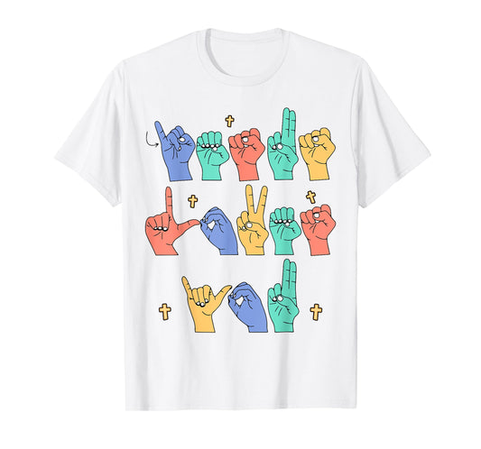 ASL Jesus Loves You Christian Jesus Toddler God Son Sister T-Shirt