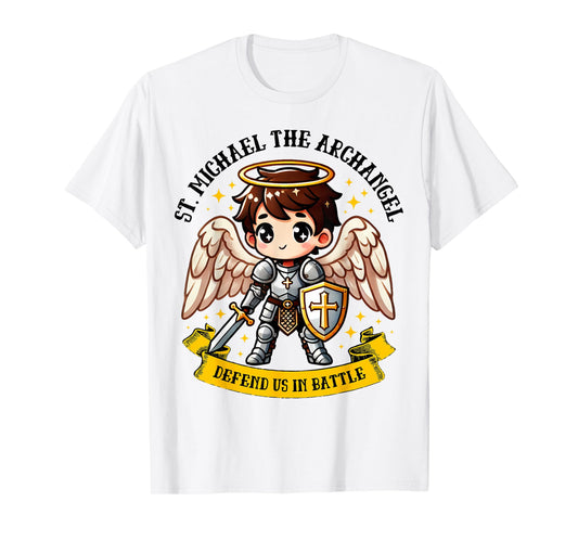 Saint Michael the Archangel Catholic Archangel Pray for kids T-Shirt