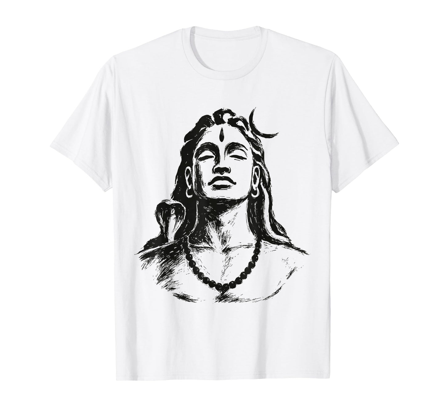 Adiyogi Ink Wash Sketch Sumi-e Zen Style Spiritual Art T-Shirt