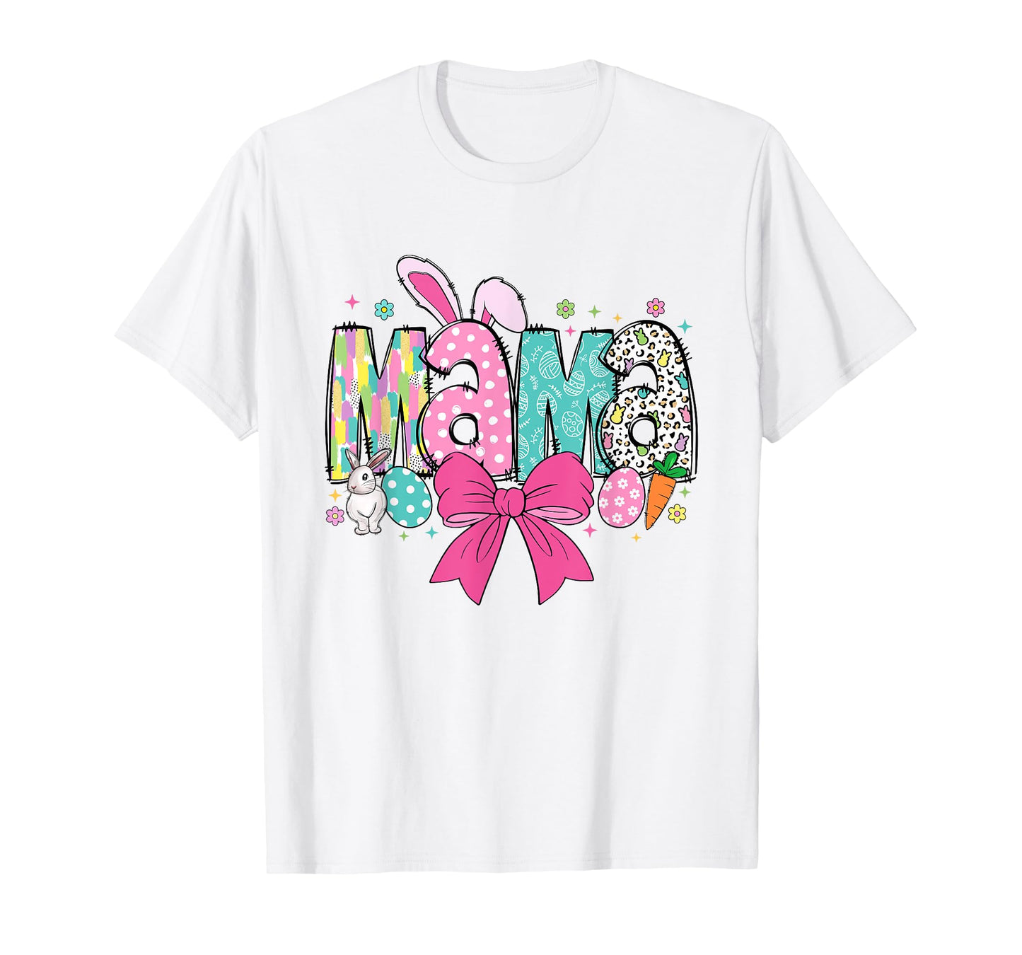 Coquette Easter Mama Bunny Ears Playful Easter Day T-Shirt