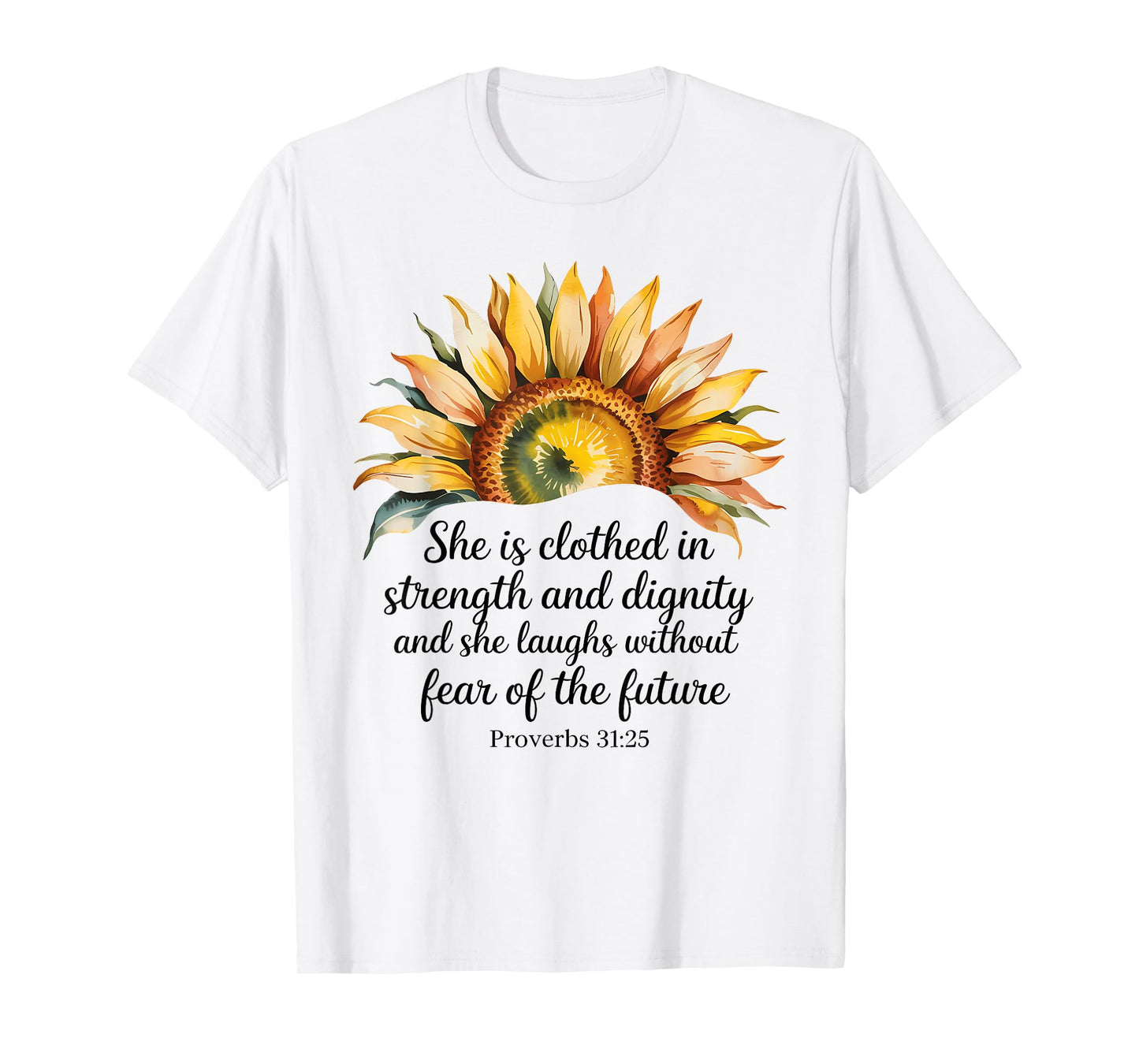 Christian Faith Love Sunflower Scripture Religious T-Shirt