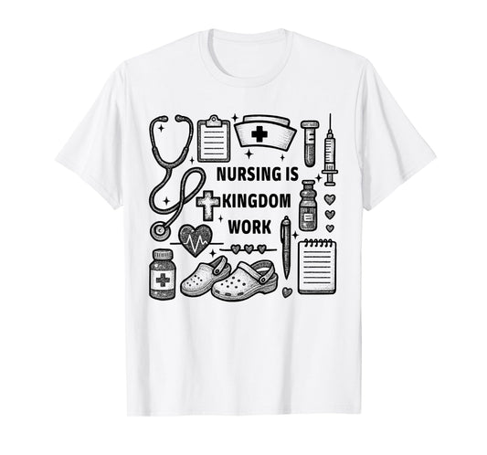 Christian Nurse, Nursing is Kingdom Work, Vintage T-Shirt