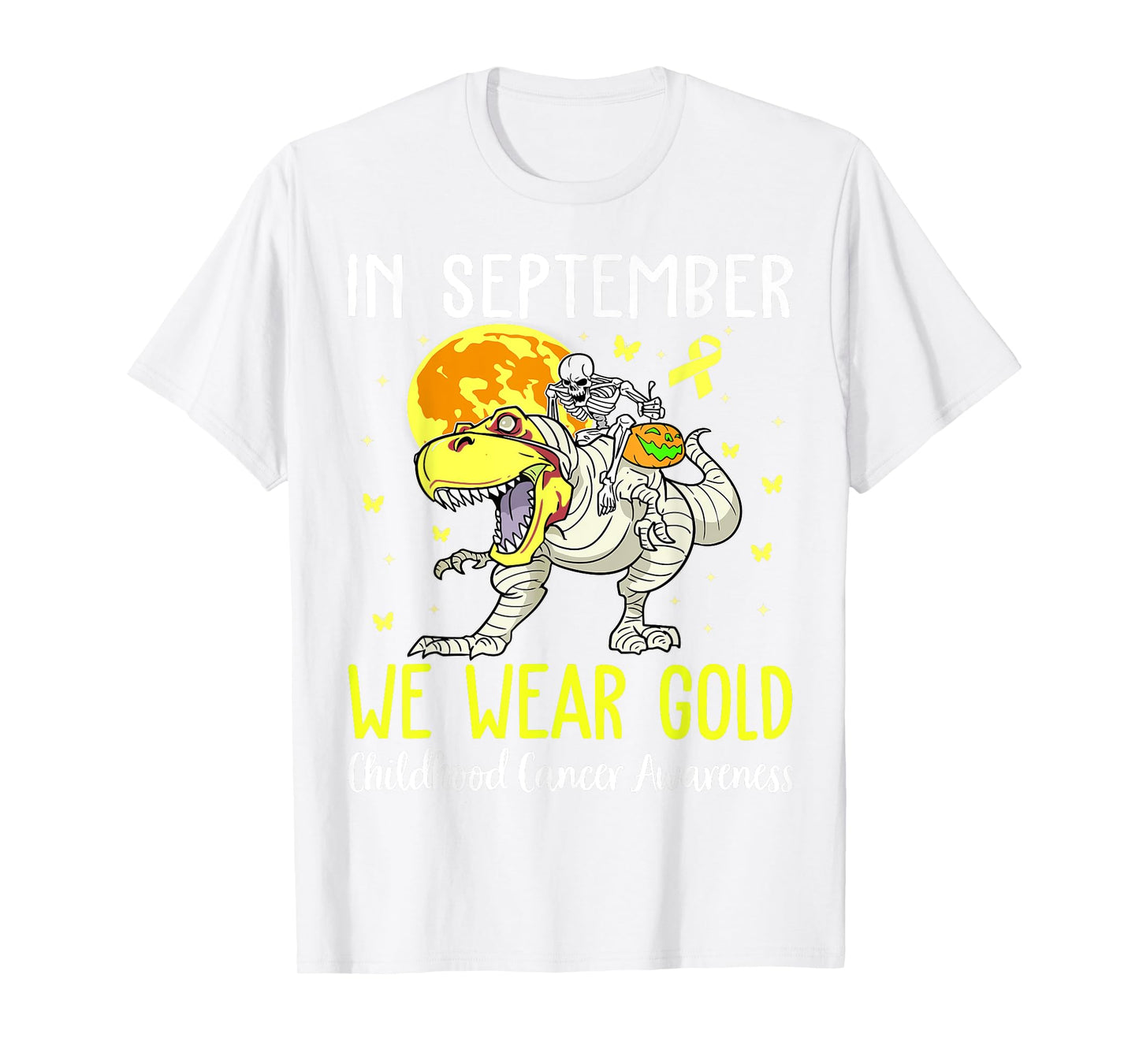 In September We Wear Gold Childhood Cancer Awareness Ribbon T-Shirt