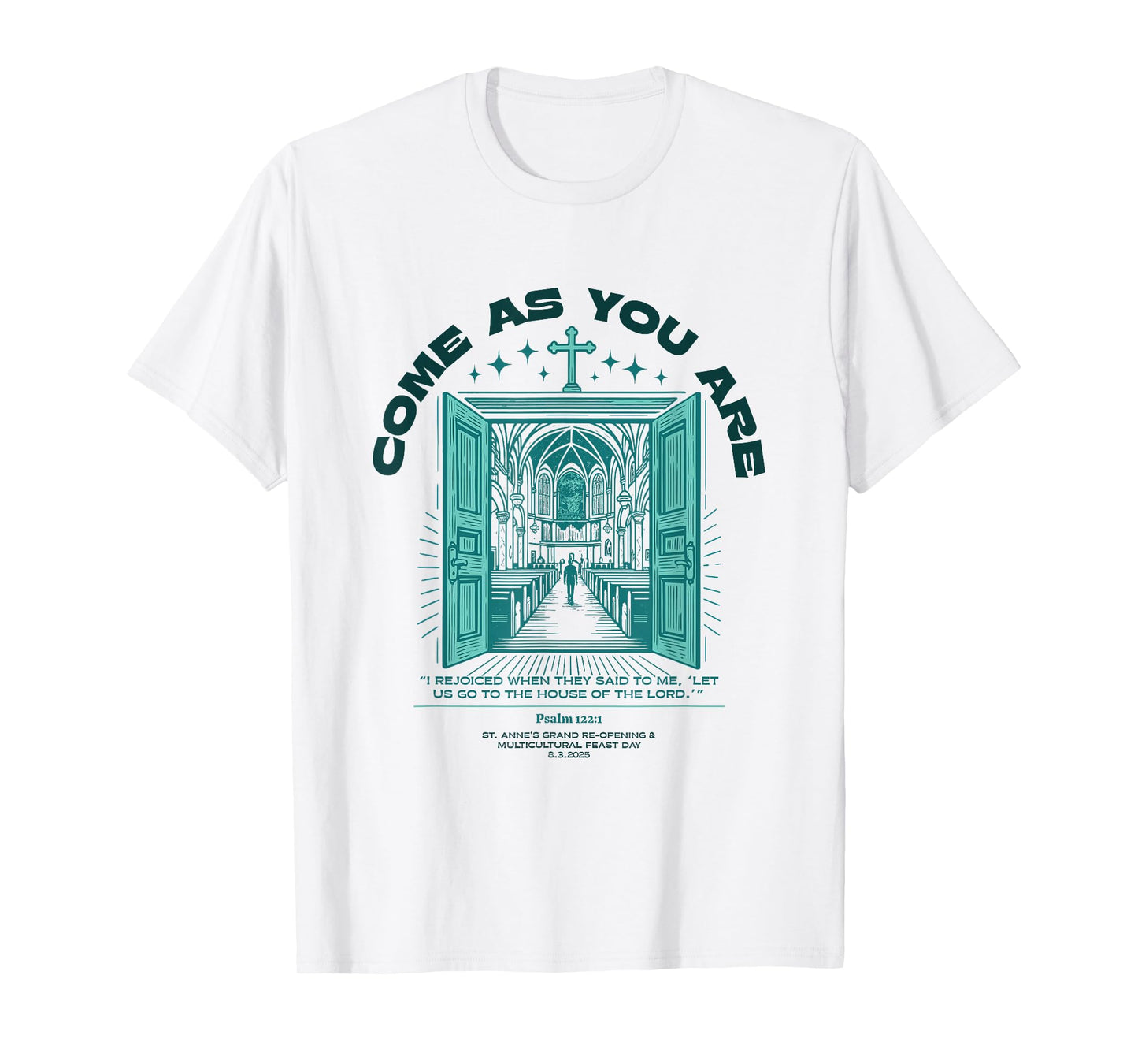 Church-Welcome-Tee-Psalm1221-OpenDoors Light T-Shirt