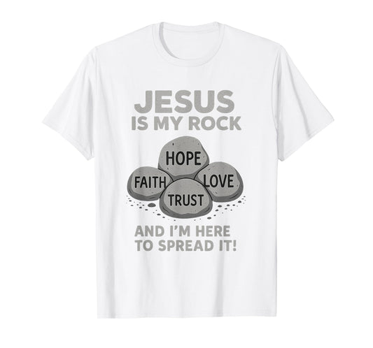 Jesus is My Rock Christian Faith Bible Verse Shirt T-Shirt