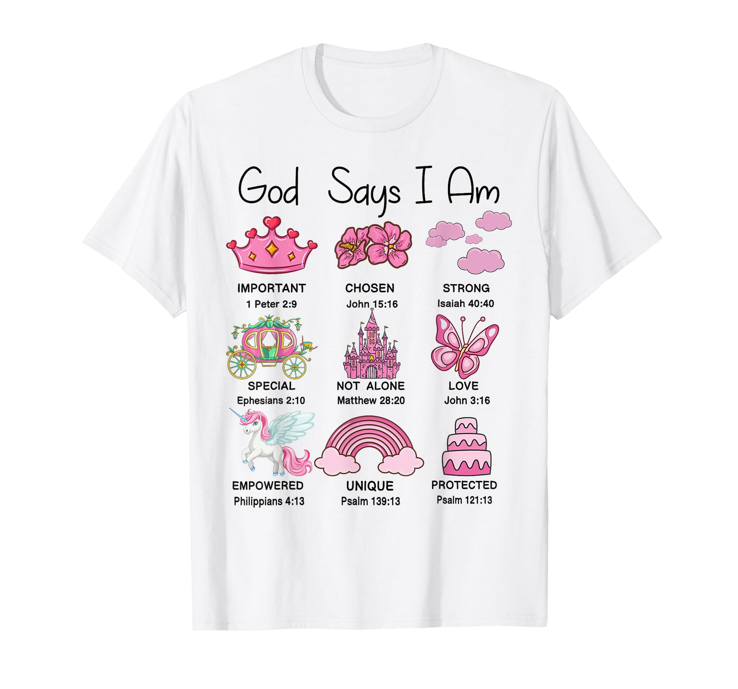 Girl Toddler God Say Am Princess Christian Bible Verse Jesus T-Shirt