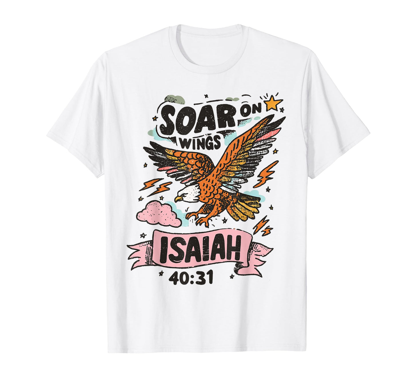 Soar On Wings Like Eagle Vintage Christian Faith Based Jesus T-Shirt