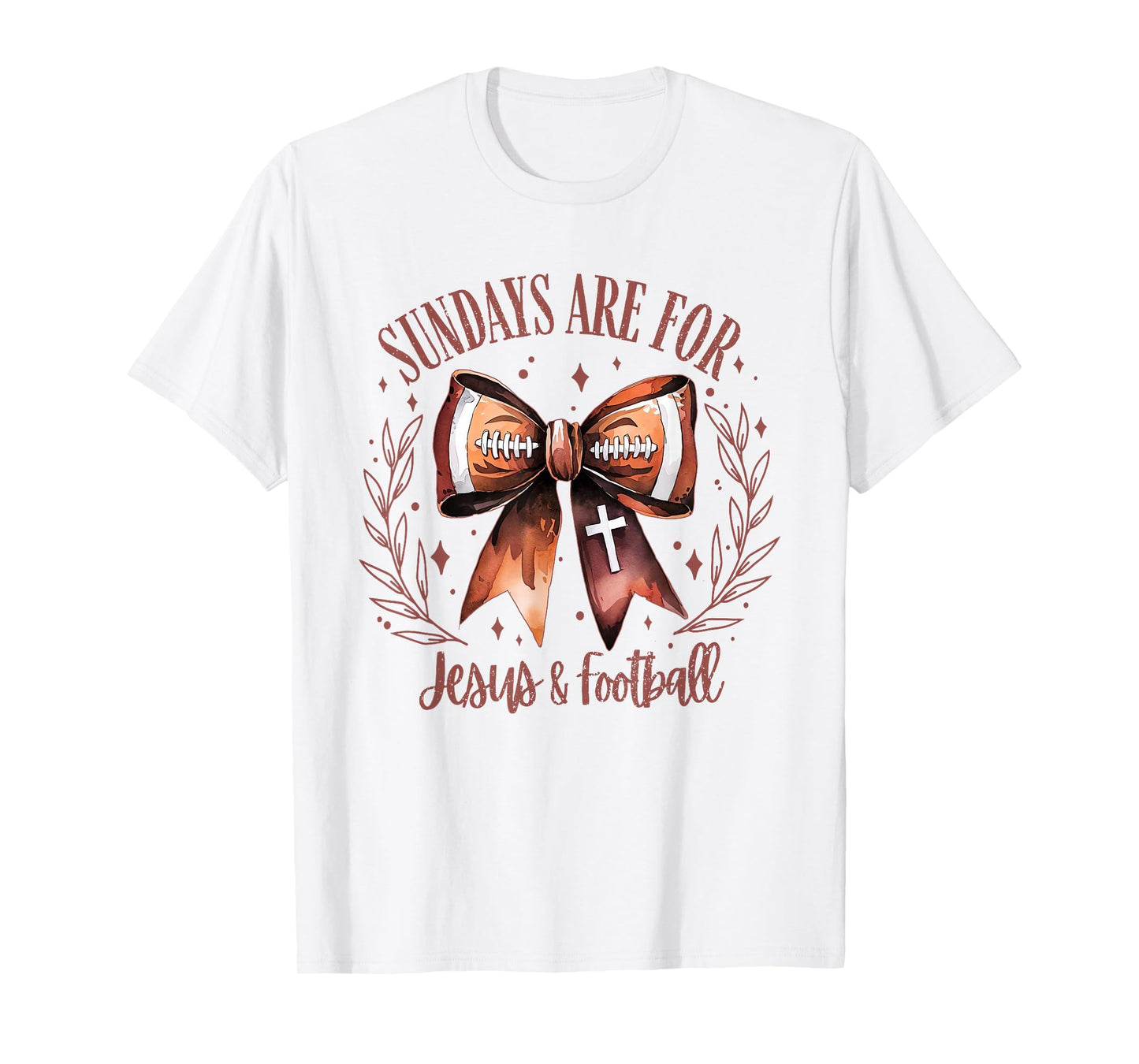 Sundays are for Jesus and Football Cottage Bow T-Shirt