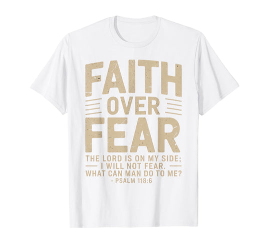 America Pride US Flag Faith Over Fear Prayer T-Shirt