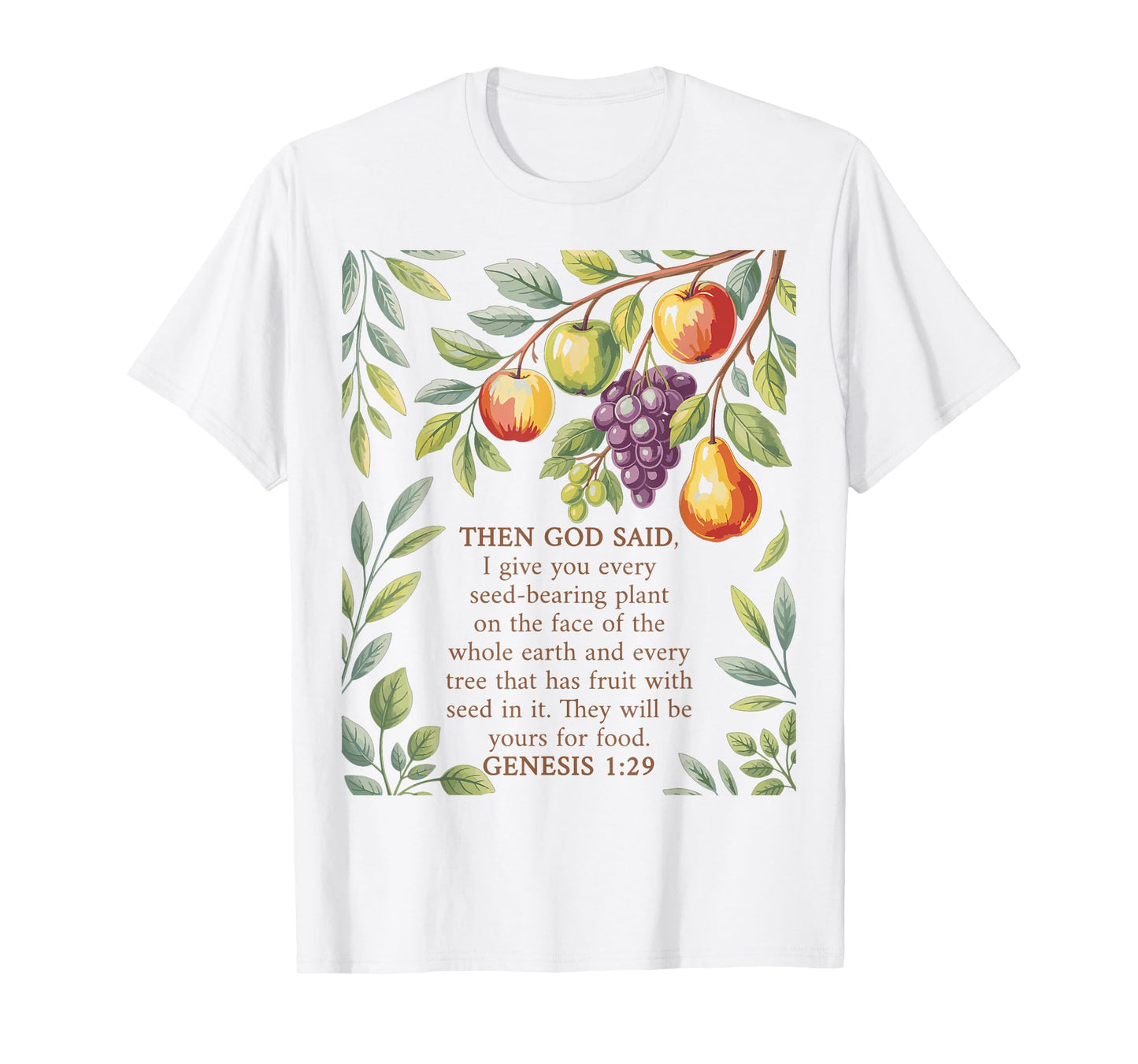 Genesis 1:29 Plant Based Diet Vegan Bible Verse T-Shirt