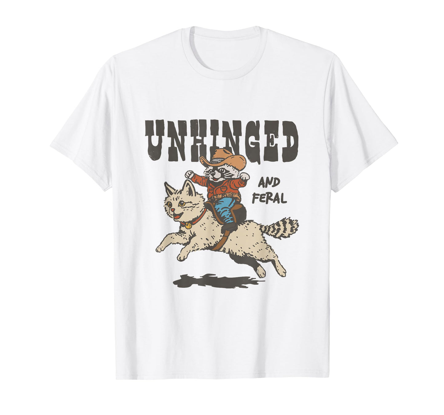 Unhinged And Feral Raccoon Shirt Toddler Racoon Cowboy T-Shirt