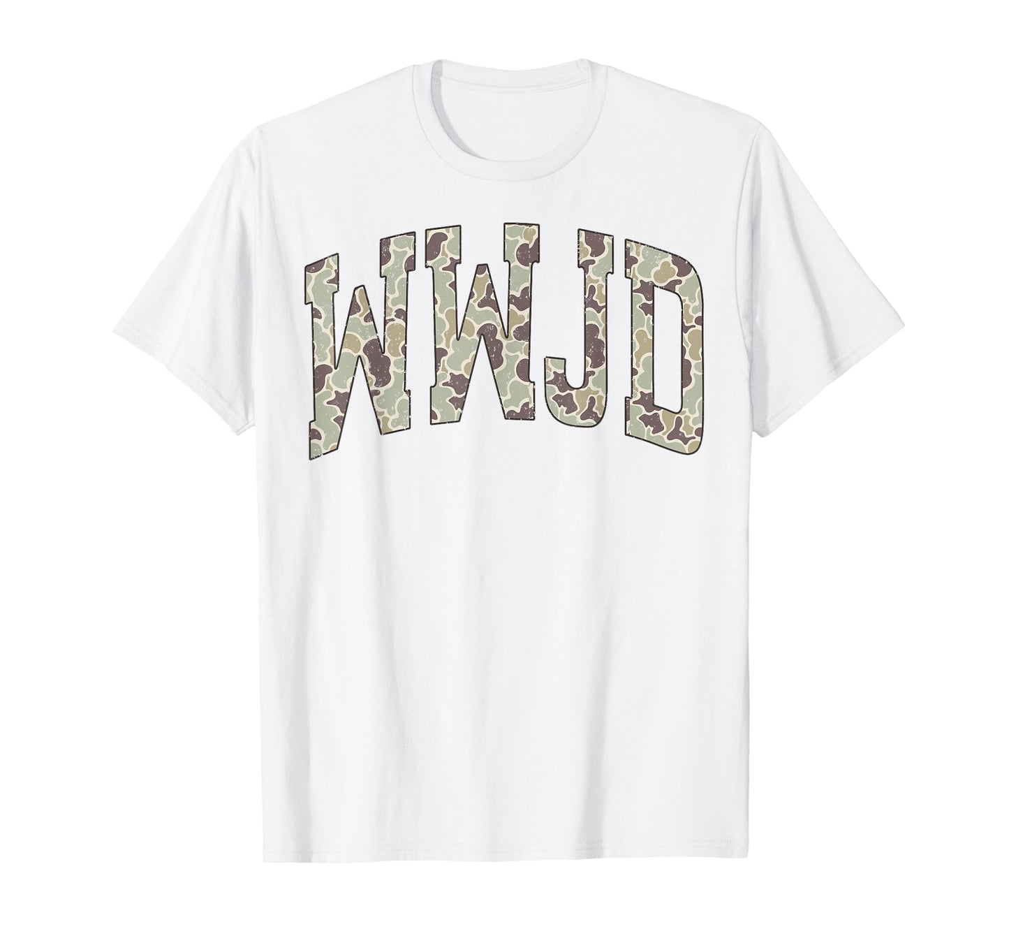 Retro Camo WWJD Jesus Camouflage Christian Boys Men Hunting T-Shirt