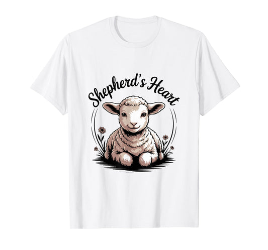 Shepherd’s Heart Christian Lamb with Faith Symbol of Care T-Shirt