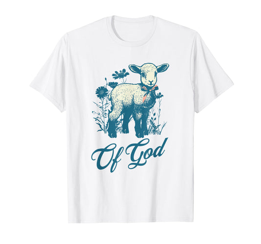Lamb of God Cute Vintage Christian Lamb Design Faith Lovers T-Shirt
