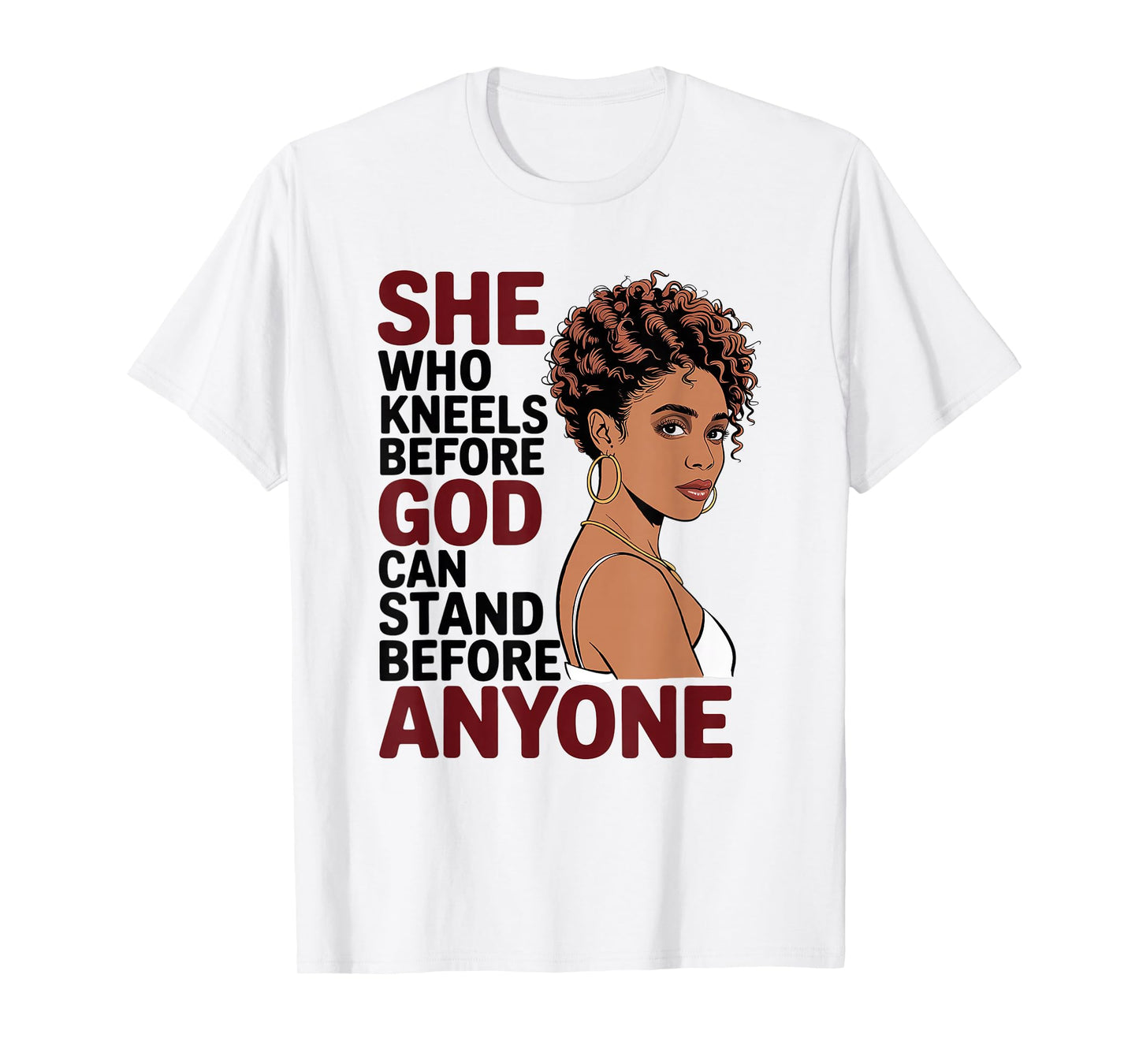 Black Woman Pride African American Christian Faith T-Shirt