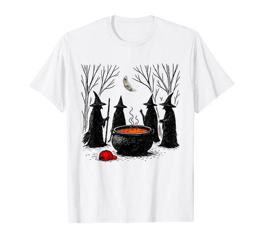 Funny Witches Brewing Cauldron Red Hat Anti Tr-mp Hallow T-Shirt
