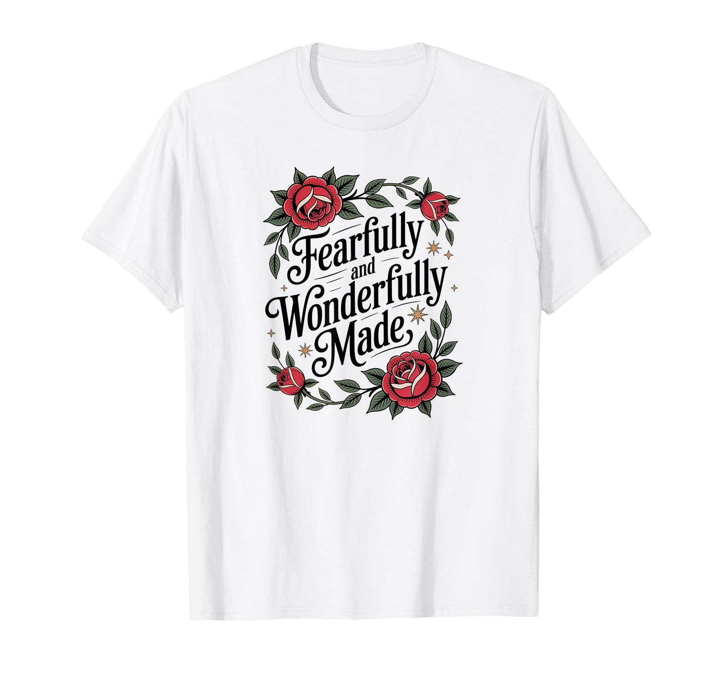 Fearfully and Wonderfully Made Floral Christian T-Shirt