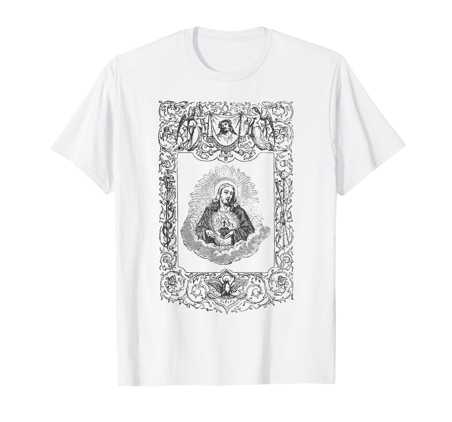 Sacred Heart of Jesus Christ Vintage Catholic Art Gifts INRI T-Shirt