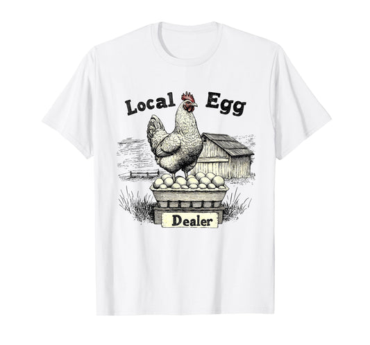 Local Egg Dealer Retro Chicken Funny Farmer Easter T-Shirt