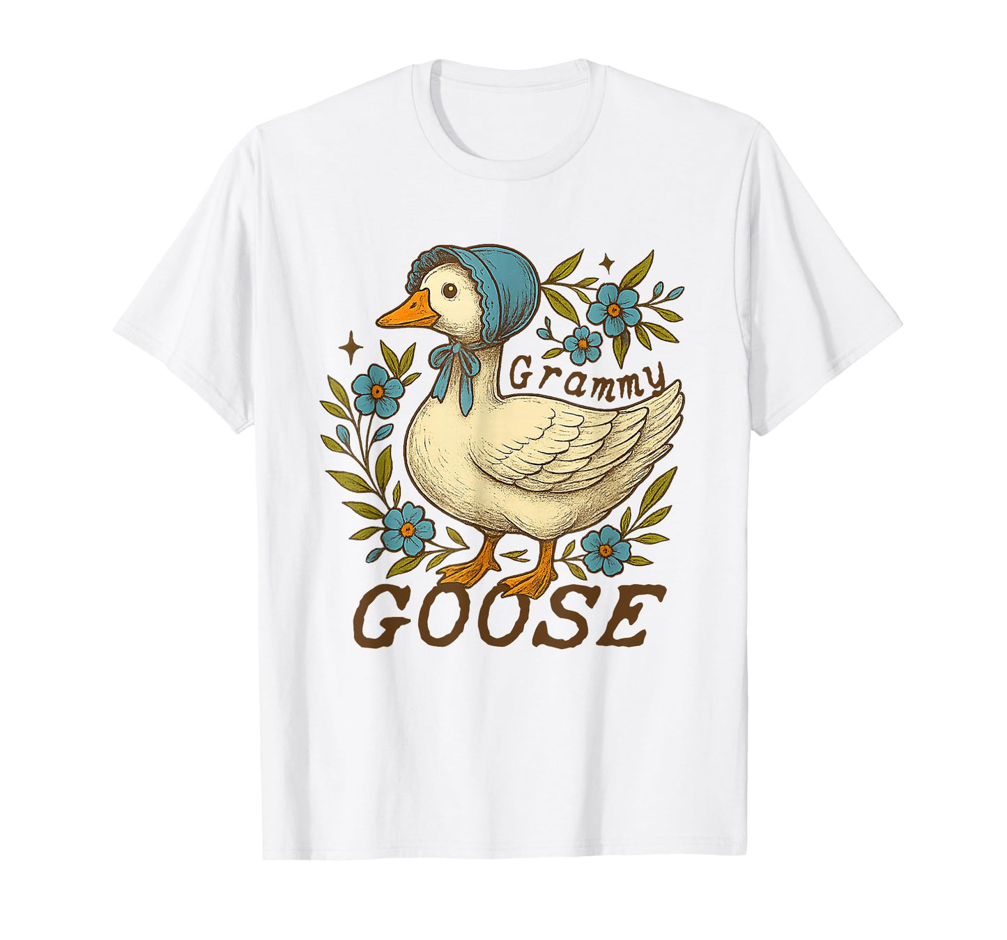 Floral Grammy Goose Cute Silly Goose Mother's Day Womens T-Shirt