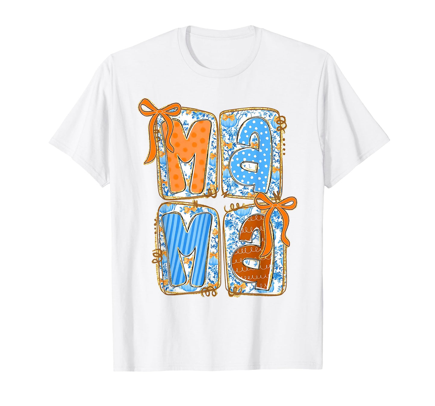 Preppy Fall Mama Coquette Bows Mom Fall Thanksgiving Women T-Shirt